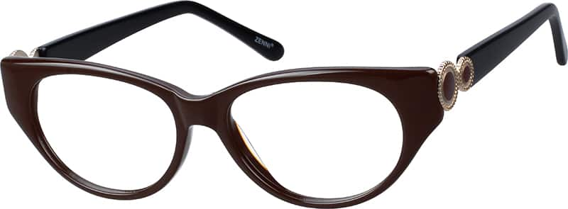 Angle view of Cat-Eye Glasses 181515 in Brown