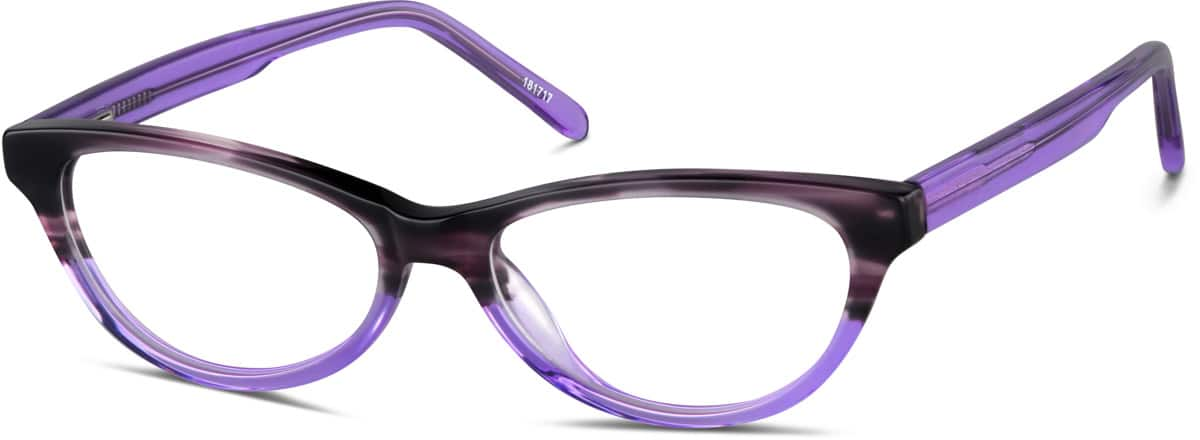 Angle view of Kids' Oval Glasses 181717 in Purple