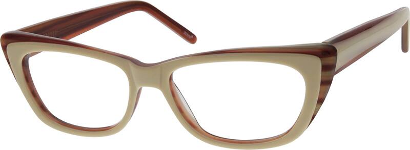 Angle view of Cat-Eye Glasses 182433 in Cream