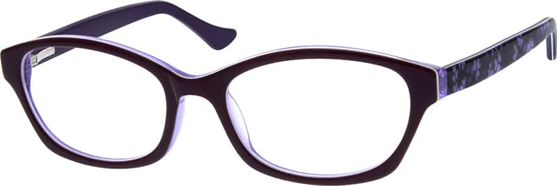 Angle view of Rectangle Glasses 182717 in Purple