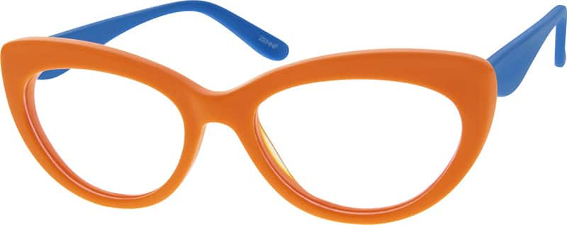 Angle view of Cat-Eye Glasses 183222 in Orange