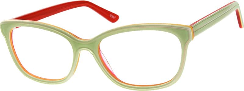 Angle view of Square Glasses 184424 in Green