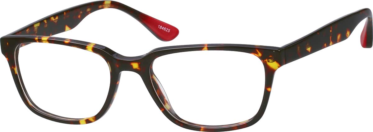 Angle view of Rectangle Glasses 184625 in Tortoiseshell