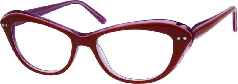 Angle view of Cat-Eye Glasses 184718 in Red