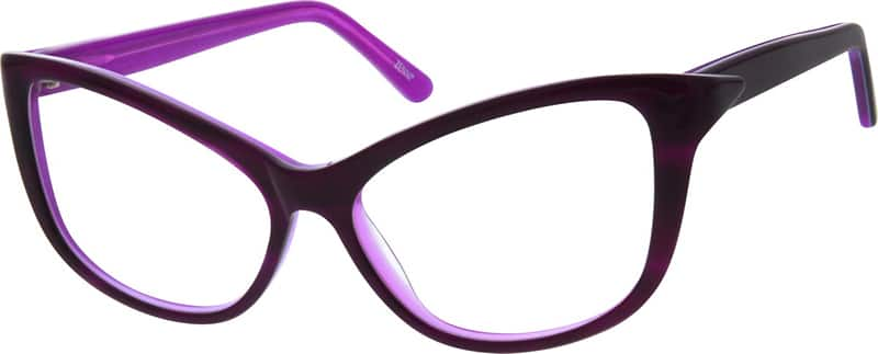 Angle view of Cat-Eye Glasses 185017 in Purple