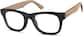 Angle view of Square Glasses 185321 in Black thumbnail