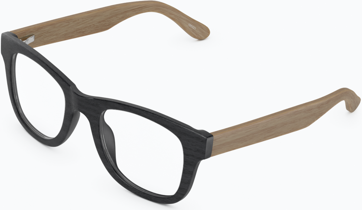 Angle view of Square Glasses 185321 in Black thumbnail