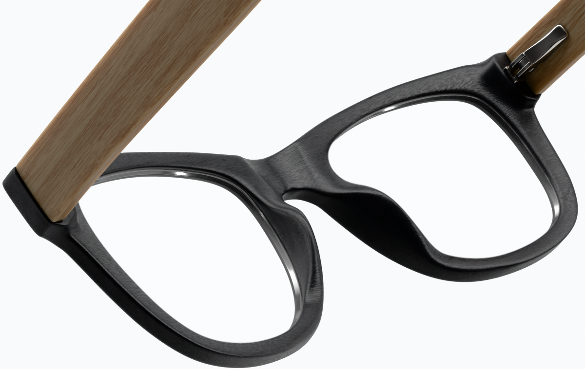 See-through view of Square Glasses 185321 in Black thumbnail