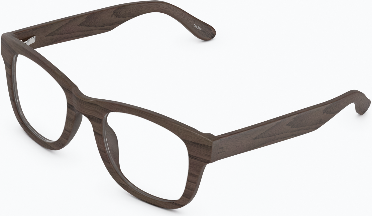 Angle view of Square Glasses 185332 in Wood Texture thumbnail