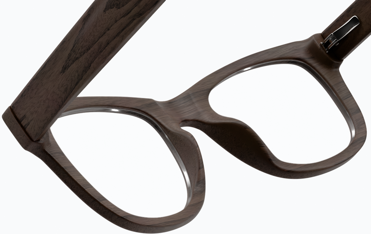 See-through view of Square Glasses 185332 in Wood Texture thumbnail