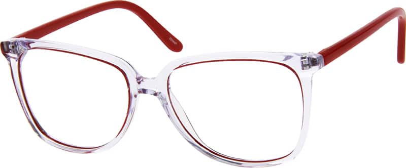 Angle view of Square Glasses 185623 in Clear