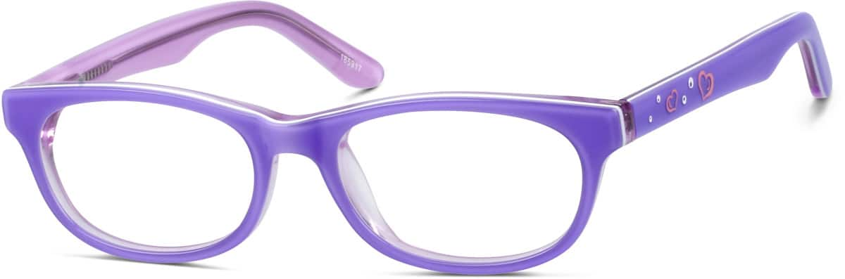 Angle view of Kids' Oval Glasses 185917 in Purple