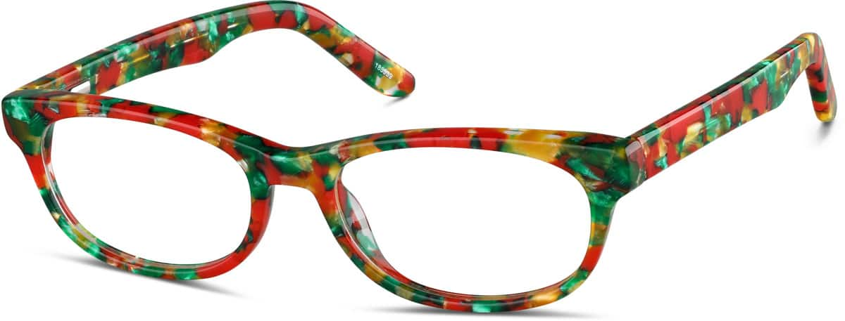 Angle view of Kids' Oval Glasses 185939 in Fruit Punch