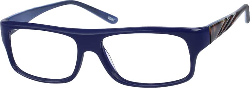 Angle view of Rectangle Glasses 186516 in Blue