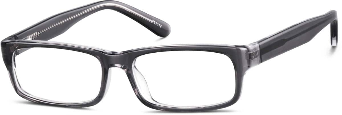 Angle view of Kids’ Rectangle Glasses 187112 in Gray