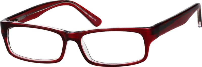 Angle view of Kids’ Rectangle Glasses 187118 in Red