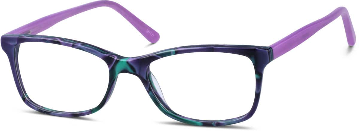 Angle view of Rectangle Glasses 187717 in Purple