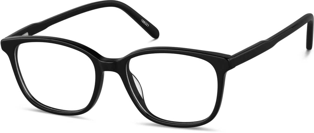 Angle view of Square Glasses 188321 in Black