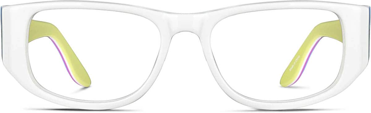 Front view of Oval Glasses 189130 in White