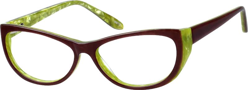 Angle view of Cat-Eye Glasses 189715 in Brown