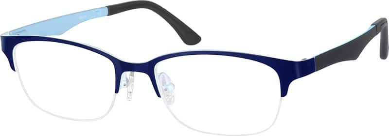 Angle view of Rectangle Glasses 190416 in Blue