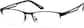 Angle view of Rectangle Glasses 1910021 in Black thumbnail