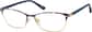 Angle view of Browline Glasses 1910139 in Pattern/Gold thumbnail