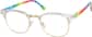 Angle view of Browline Glasses 1910223 in Clear and Rainbow thumbnail