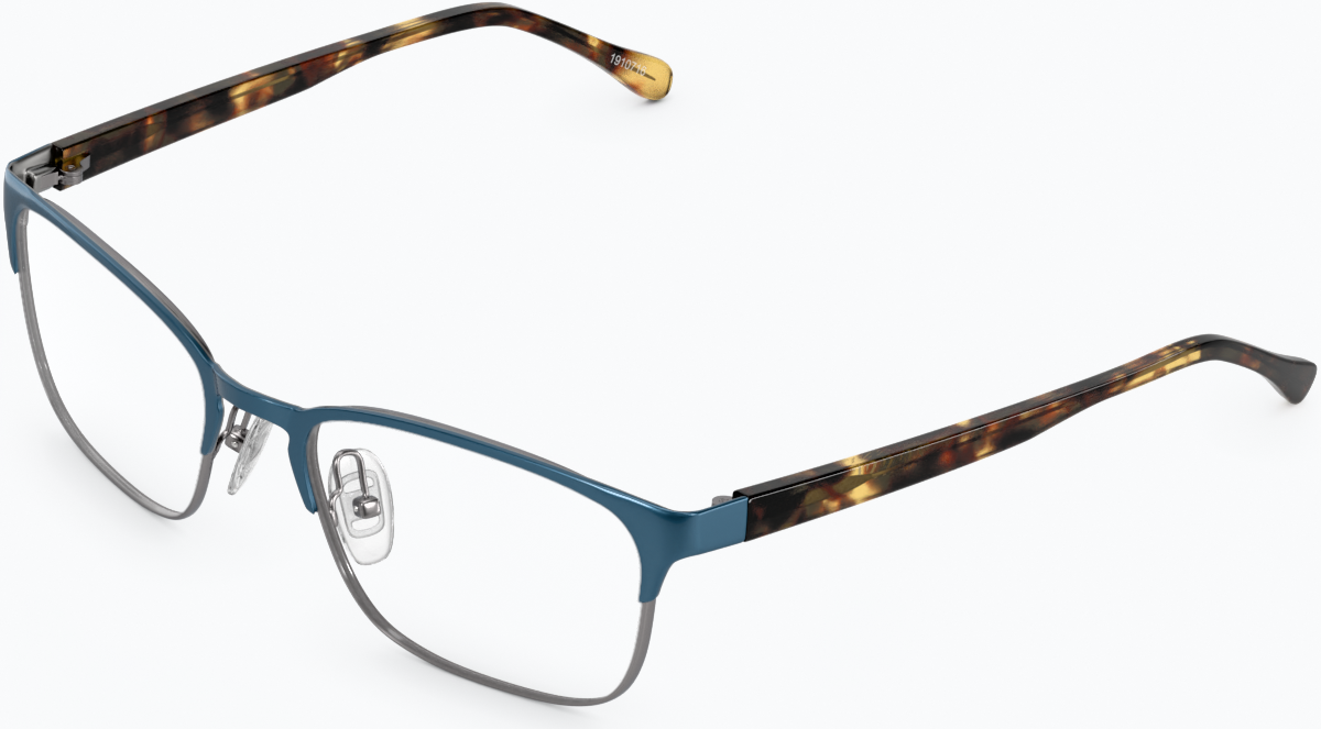 Angle view of Browline Glasses 1910716 in Peacock thumbnail