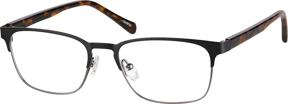 Angle view of Browline Glasses 1910721 in Black