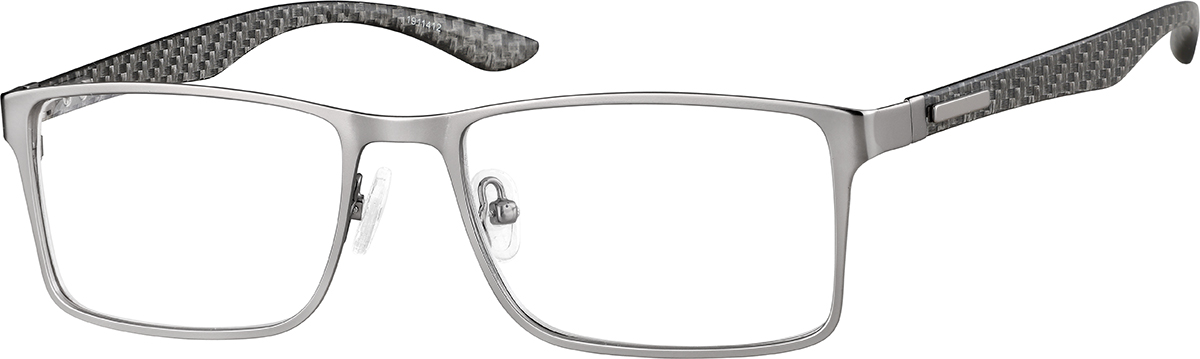 Zenni Mens Rectangle Prescription Glasses Gray Full Rim Frame