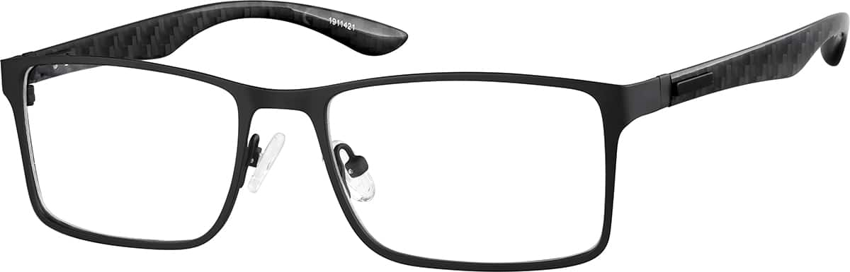 Angle view of Rectangle Glasses 1911421 in Black