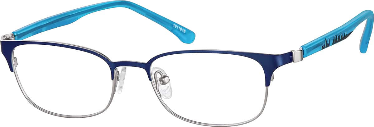 Angle view of Kids’ Rectangle Glasses 1911616 in Navy