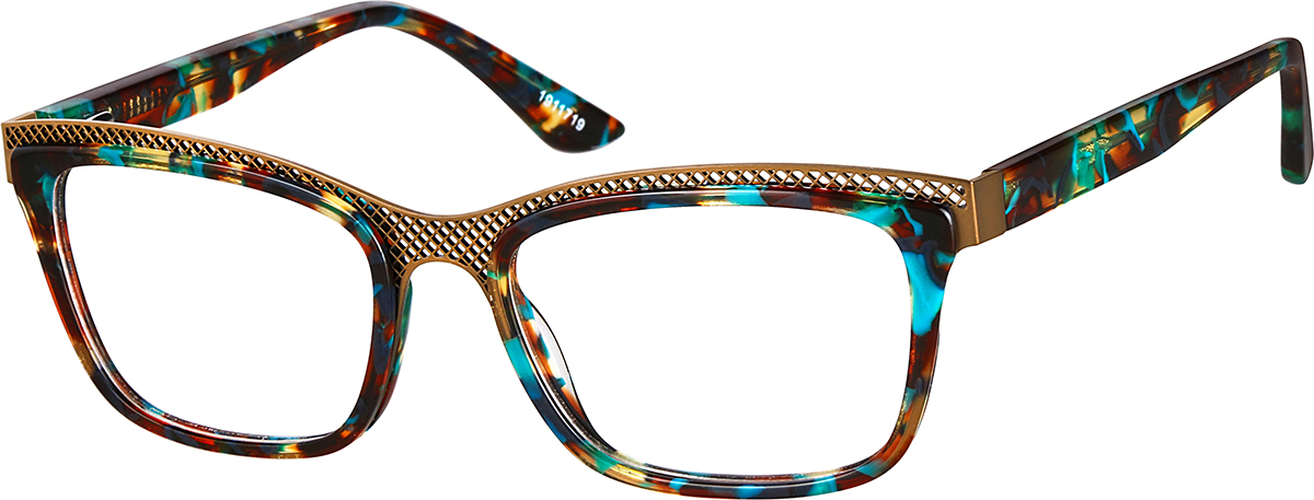 Zenni Rectangle Prescription Glasses Pattern Tortoiseshell Full Rim Frame