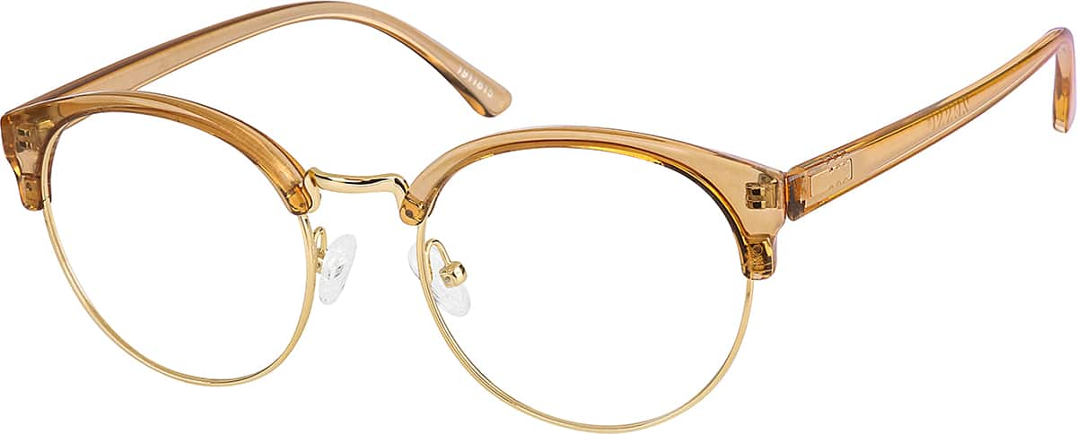 Angle view of Browline Glasses 1911815 in Honey