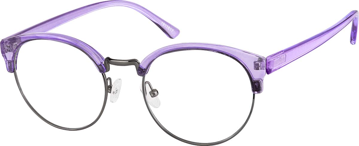 Angle view of Browline Glasses 1911817 in Lilac