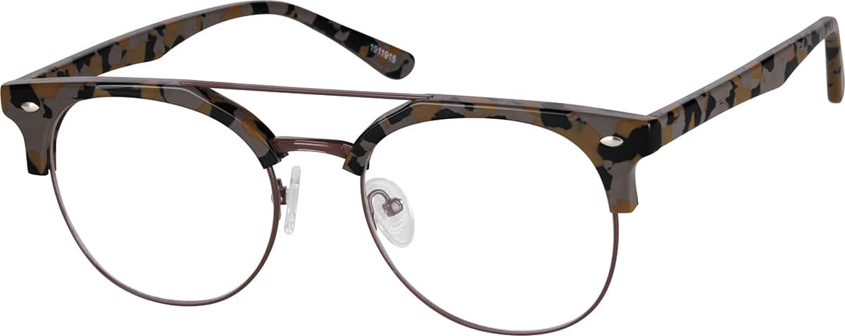 Angle view of Browline Glasses 1911915 in Camo