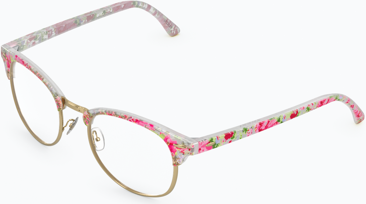 Angle view of Browline Glasses 1912049 in Pink thumbnail
