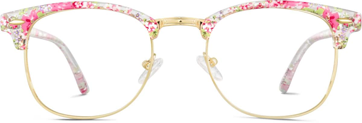 Front view of Browline Glasses 1912049 in Pink