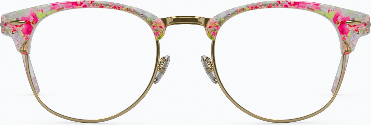 Front view of Browline Glasses 1912049 in Pink thumbnail