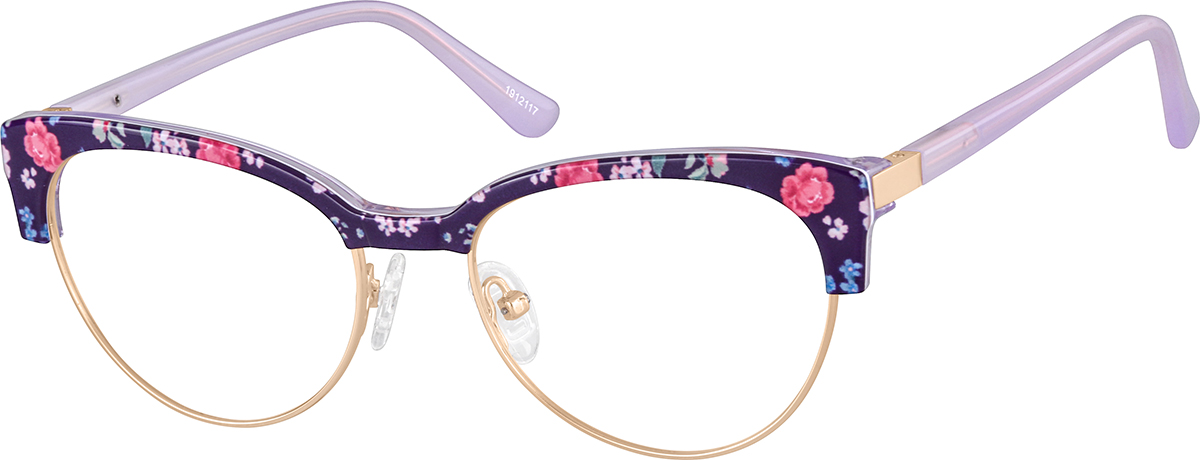 Zenni Womens Cat-Eye Prescription Glasses Purple Tortoiseshell Full Rim Fr