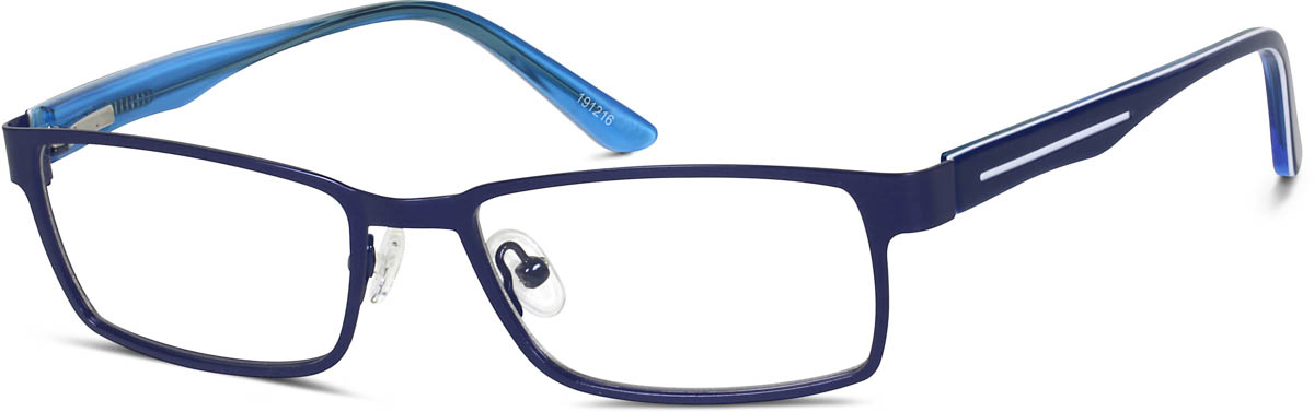 Zenni Mens Rectangle Prescription Glasses Blue Plastic Full Rim Frame