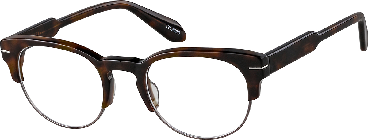 Zenni Womens Preppy Browline Prescription Glasses Tortoiseshell Full Rim F