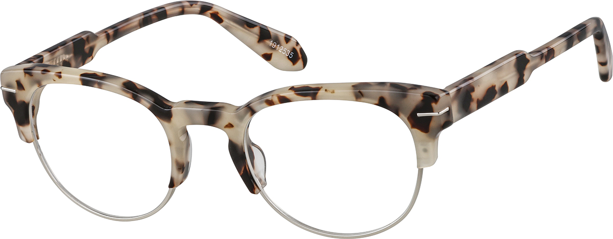 Zenni Womens Browline Prescription Glasses Pattern Tortoiseshell Full Rim 