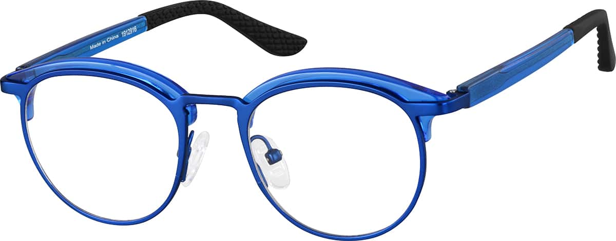 Angle view of Kids' Round Glasses 1912916 in Cobalt