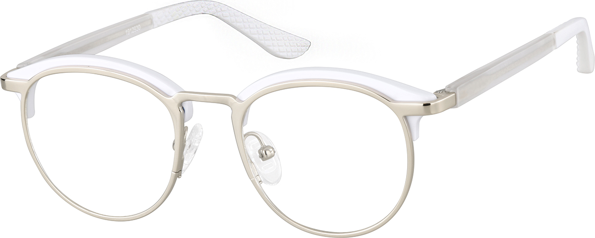 Zenni Kids Round Prescription Glasses White Tortoiseshell Full Rim Frame