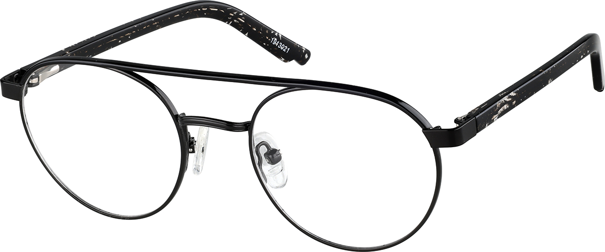Zenni Kids Aviator Prescription Glasses Black Full Rim Frame