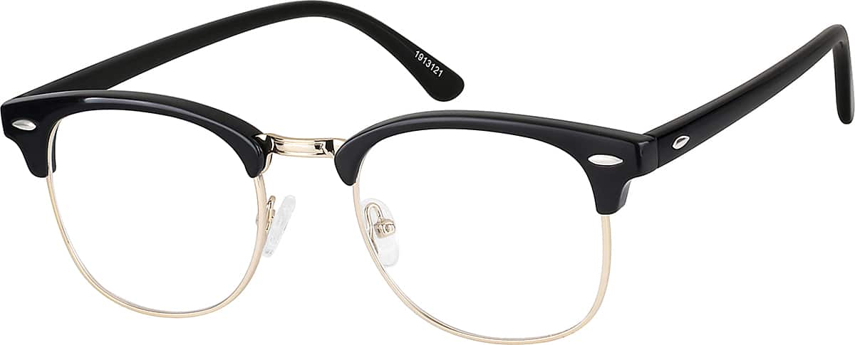 Angle view of Kids' Browline Glasses 1913121 in Black