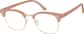 Angle view of Kids' Browline Glasses 1913133 in Taupe thumbnail