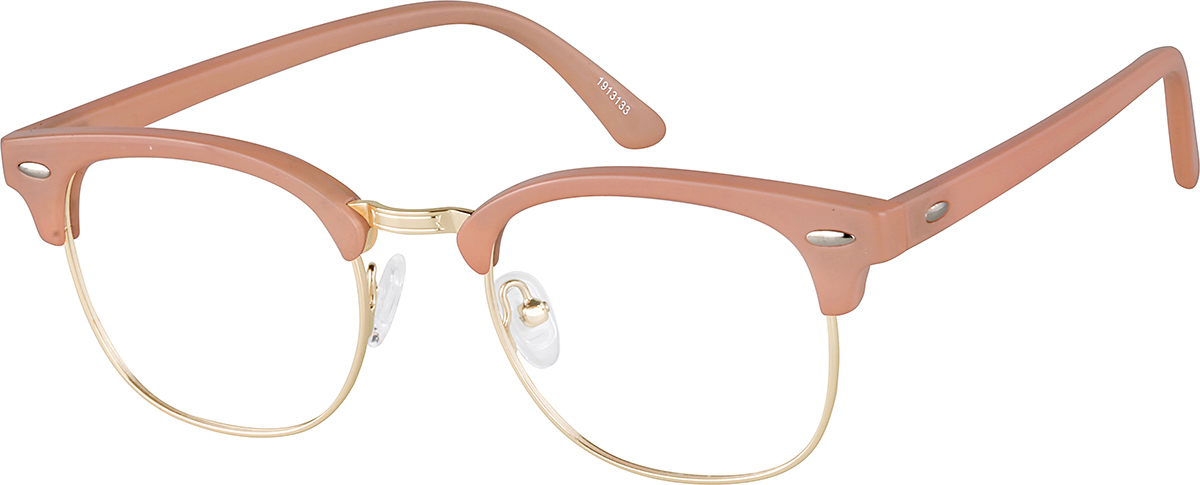 Zenni Kids Retro Browline Prescription Glasses Cream Tortoiseshell Full Rim